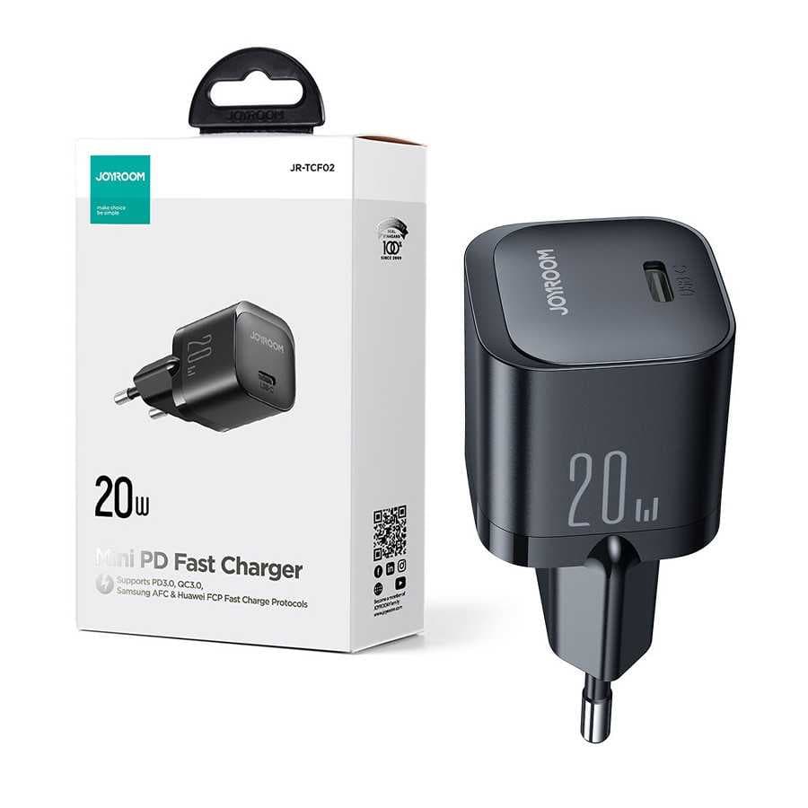 Joyroom (JR-TCF02) - Incarcator Retea, 20W, 1xUSB-C, PD, Compact, Black 1