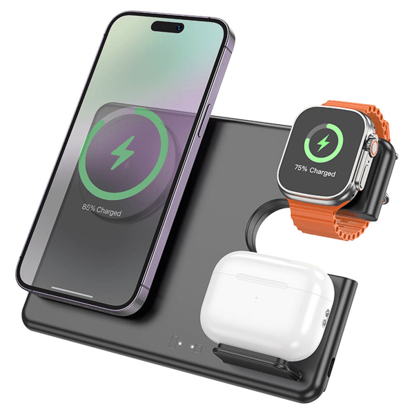 Hoco (CQ1) - Statie Incarcare Wireless iWatch Series 5V 3A DesktOppo Stand Magnetic 3 in 1 Black 1