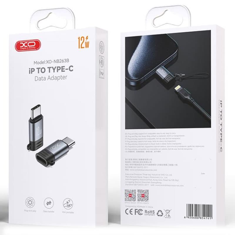 XO (NB263B) - Adaptor OTG Transfer/Incarcare, Lightning la USB-C, TARNISH 1