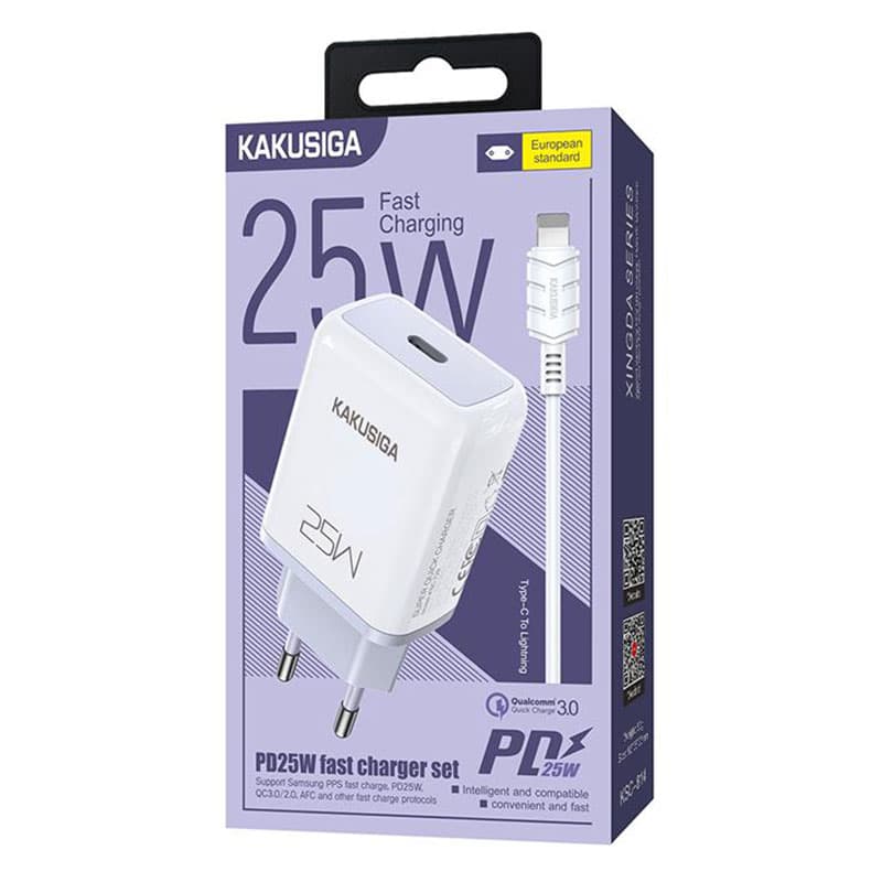 Kaku (KSC-814) - Incarcator Retea + Cablu Lightning, 25W, 1xUSB-C, PD, White 1