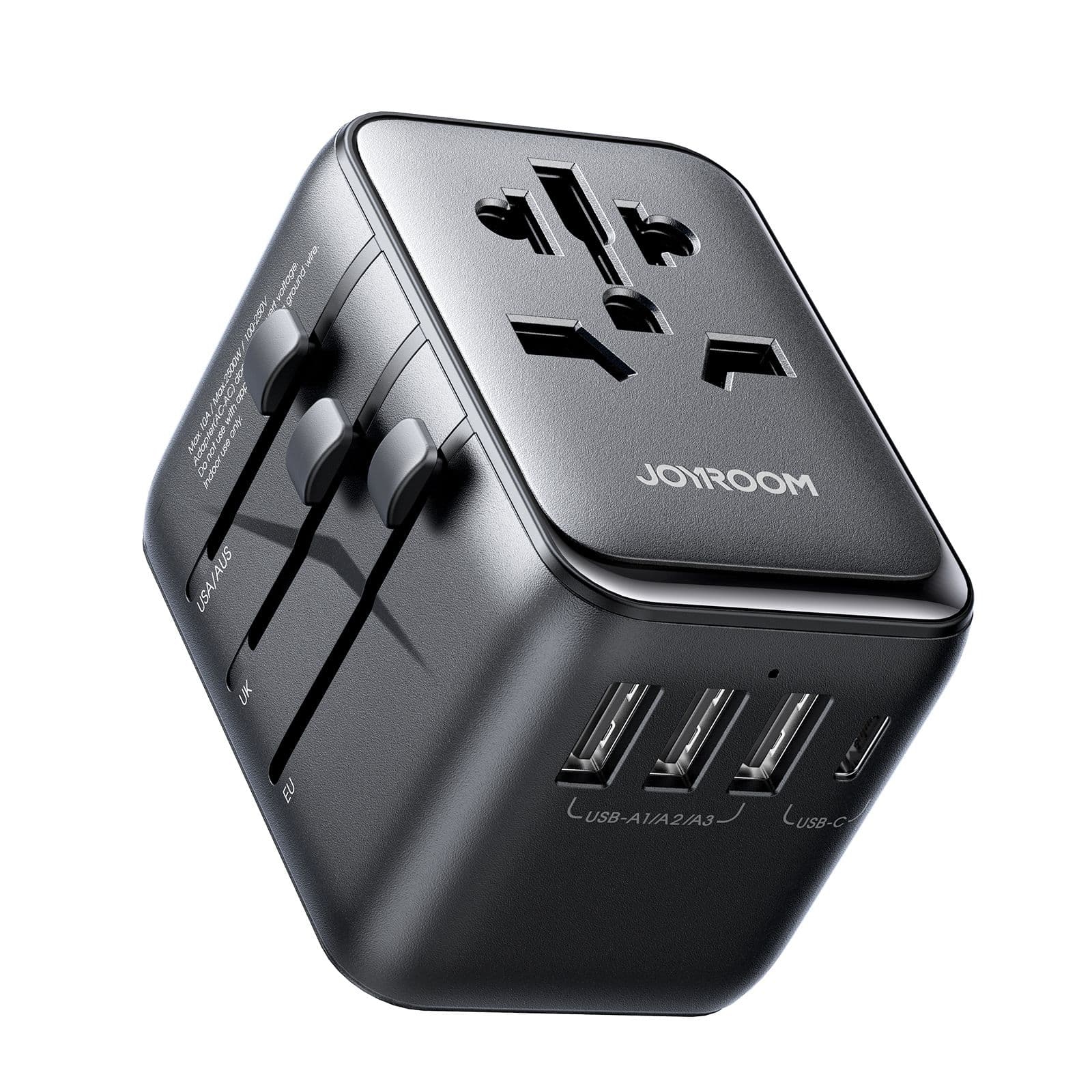 Joyroom (TCW01) - Incarcator Retea, 3A, 1xUSB-C, 3xUSB-A, Universal, US/JP/AU/UK/EU, Black 1