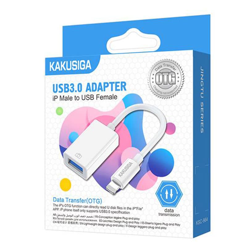 Kaku (KSC-964) - Adaptor OTG Transfer, Lightning la USB-A, MultiFunction, 10cm, White 1