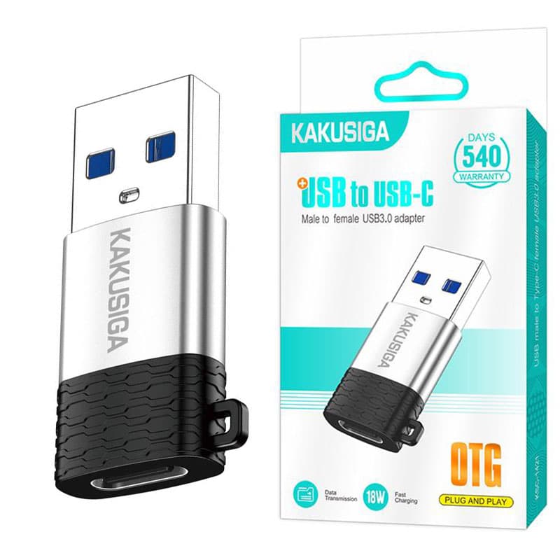 Kaku (KSC-1421) - Adaptor OTG Transfer/Incarcare, USB-A la USB-C, Fast, Grey 1