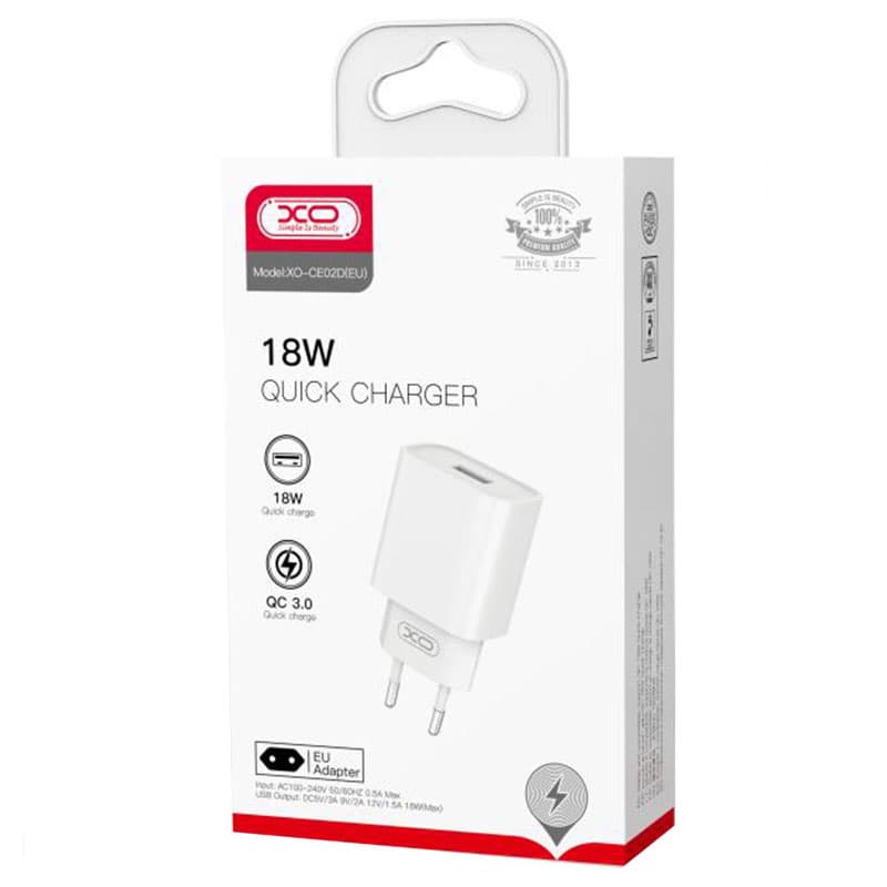 XO (CE02D) - Incarcator Retea, 18W, 1xUSB-A, QC 3.0, White 1