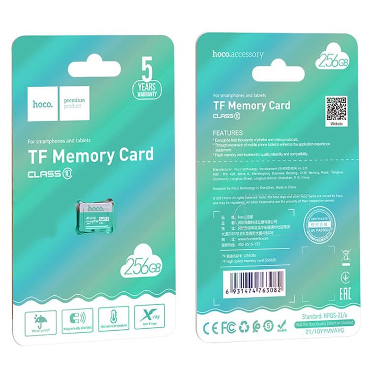 Hoco (UD6) - Card Memorie microSD, High Speed, Clasa 10 / U3, 256GB 1