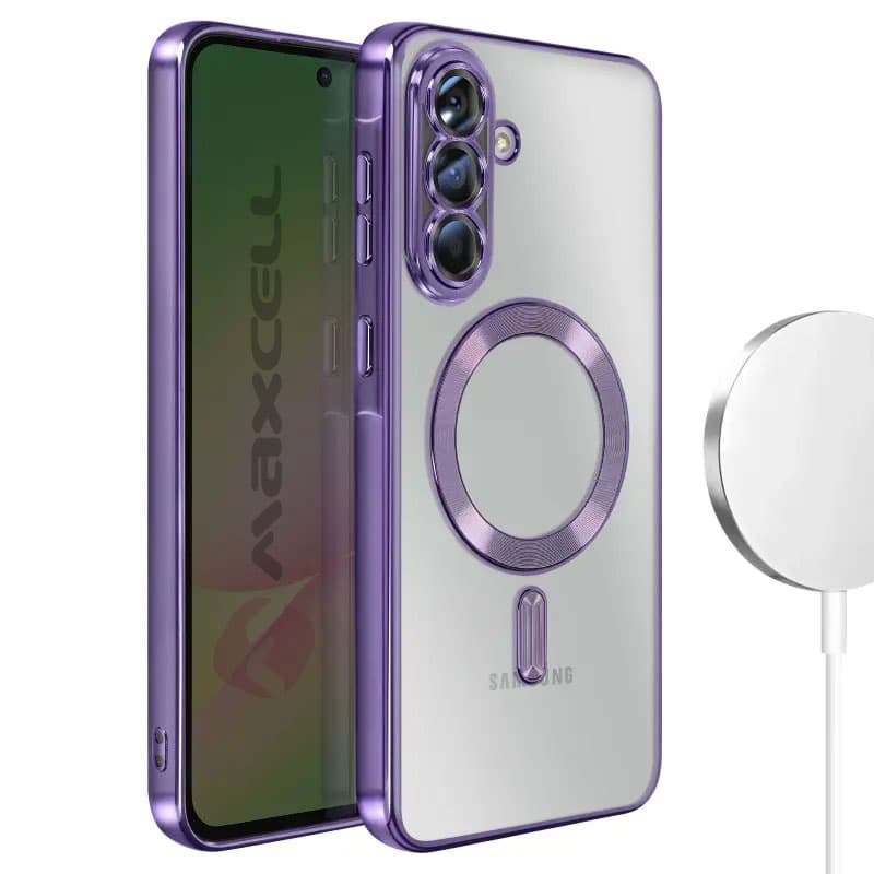 Husa Plating » Samsung S25 Ultra, silicon cu MagSafe,ElectroEdge, Purple 1