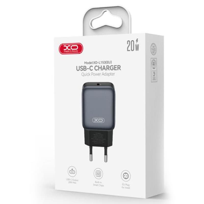 XO (L153) - Incarcator Retea, PD20W, 1xUSB-C, FastCharge, Black 1