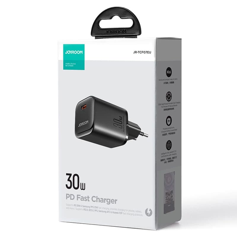Joyroom (JR-TCF07EU) - Incarcator Retea, 30W, 1xUSB-C, PD, Fast Charging, Black 1