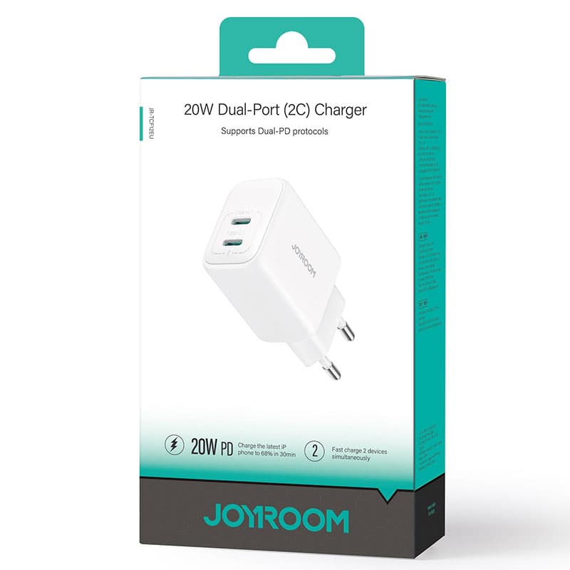 Joyroom (JR-TCF12) - Incarcator Retea, PD65W, 2xUSB-C, White 1
