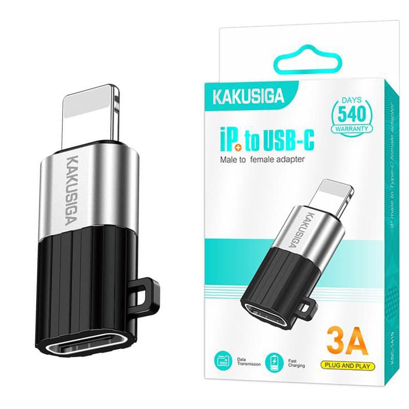 Kaku (KSC-1419) - Adaptor OTG Transfer/Incarcare, Lightning la USB-C, Fast, Grey 1