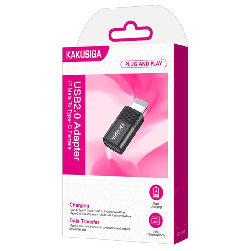 Kaku (KSC-1408) - Adaptor OTG Transfer, Lightning la USB-C, Black 1