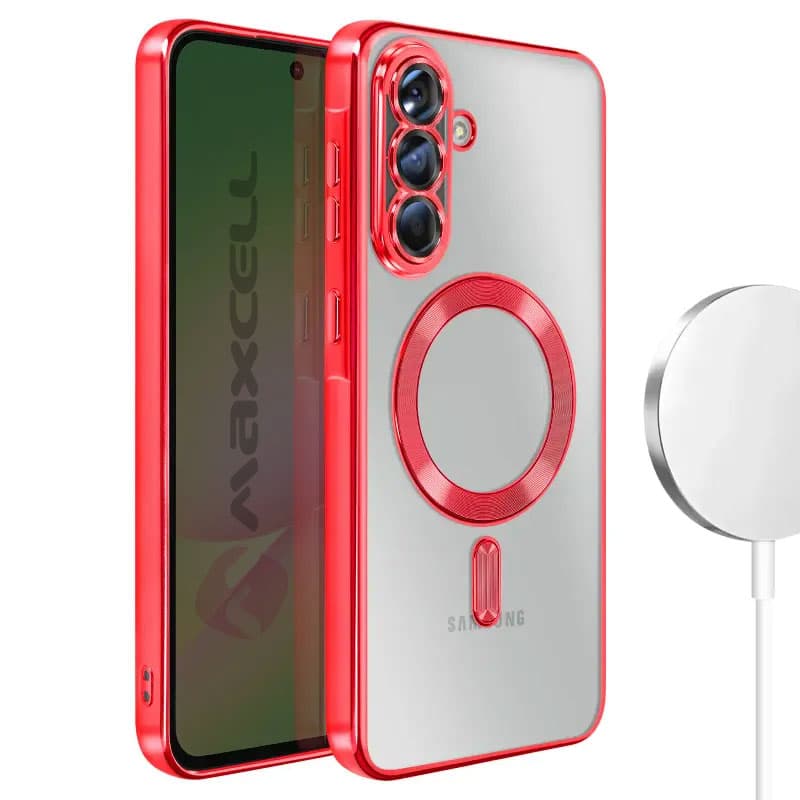 Husa Plating » Samsung A36, silicon cu MagSafe,ElectroEdge, Red 1