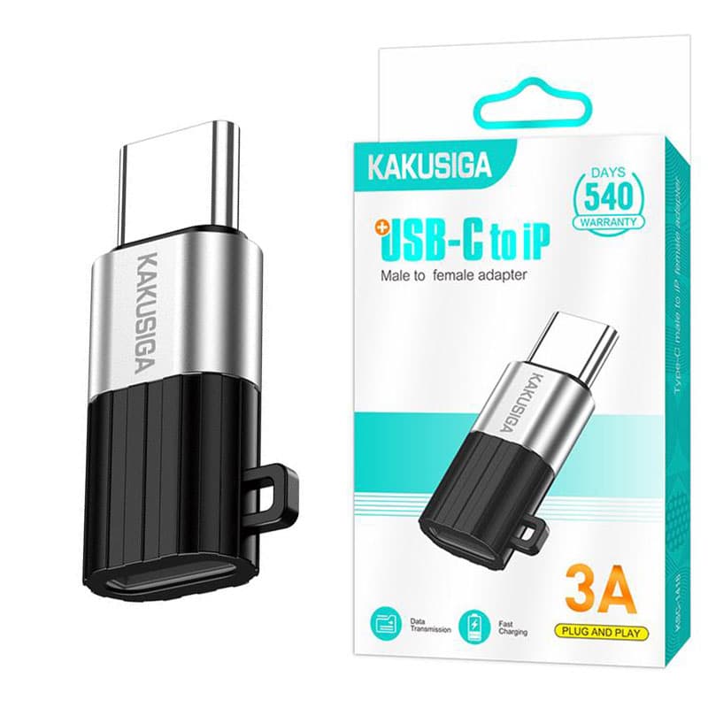 Kaku (KSC-1418) - Adaptor OTG Transfer/Incarcare, USB-C la Lightning, Fast, Grey 1