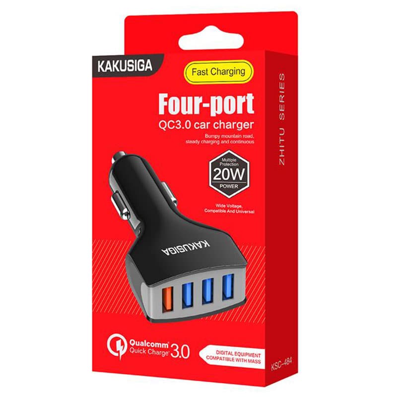 Kaku (KSC-484) - Incarcator Auto, 20W, 4xUSB-A, QC 3.0, Black 1