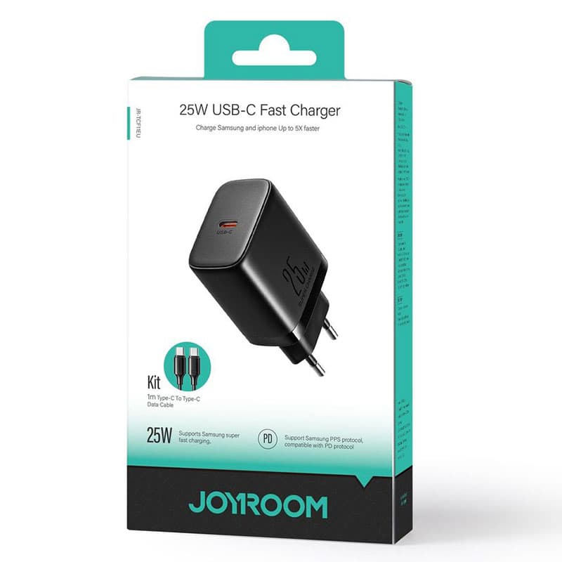 Joyroom (JR-TCF11) - Incarcator Retea + Cablu USB-C, 25W, 1xUSB-C, PD, Black 1