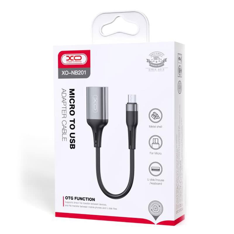 XO (NB201) - Cablu OTG Transfer, USB-A la MicroUSB, 15cm, Black 1