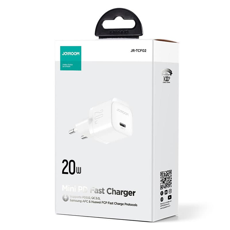 Joyroom (JR-TCF02) - Incarcator Retea, 20W, 1xUSB-C, PD, Compact, White 1