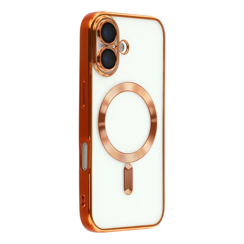 Husa Plating » iPhone 17, silicon cu MagSafe,ElectroEdge, Orange 1