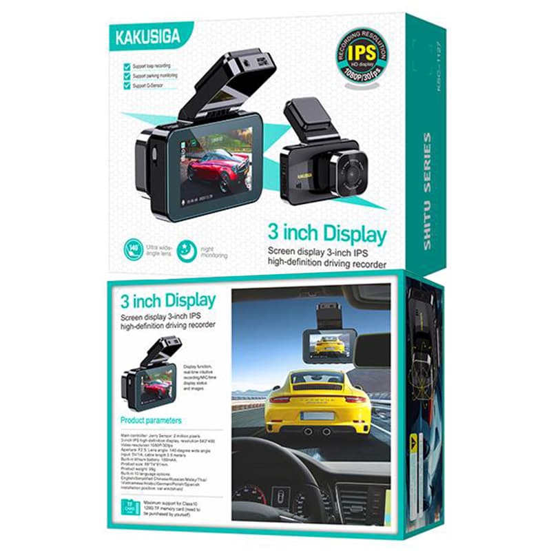 Kaku (KSC-1127) - Camera Video pentru masina, 1080P/30fps, iPhoneS HD, 5V, 180mAh, Black 1