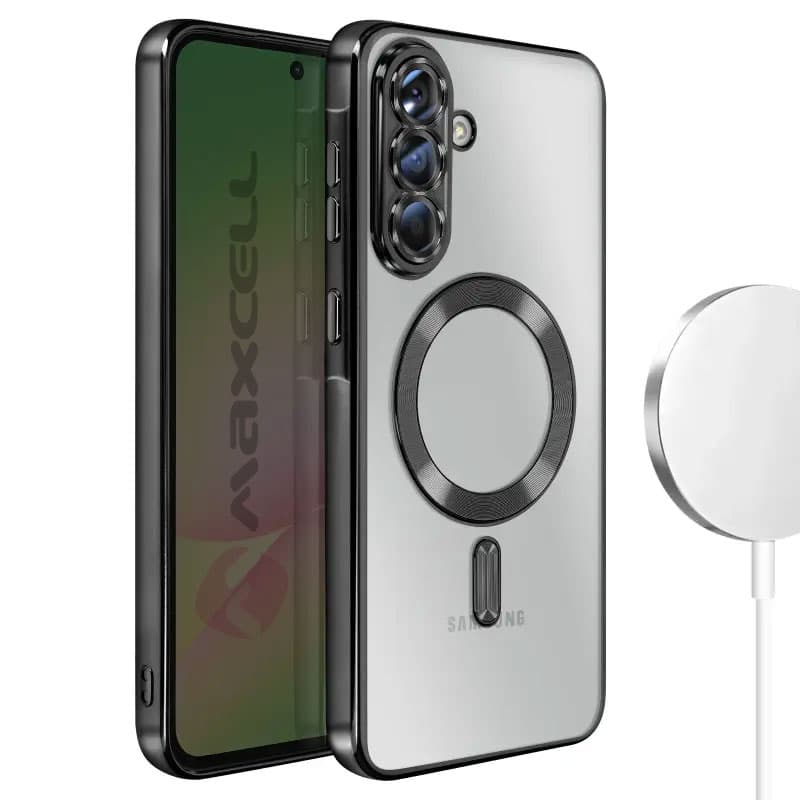 Husa Plating » Samsung A57, silicon cu MagSafe,ElectroEdge, Black 1