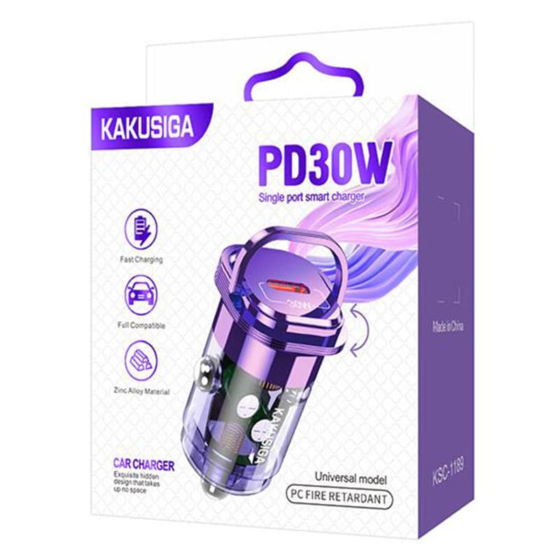 Kaku (KSC-1189) - Incarcator Auto, PD30W, 1xUSB-C, Purple 1