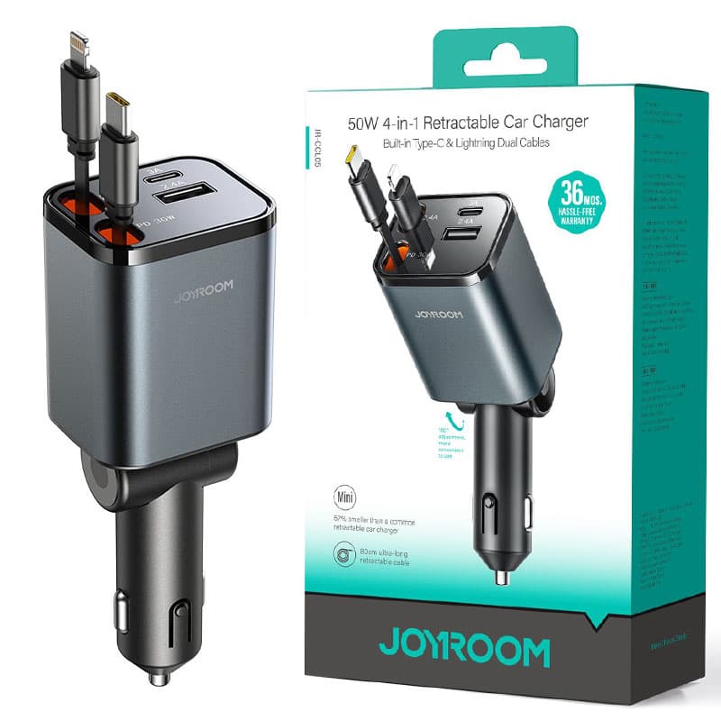 Joyroom (JR-CCL05) - Incarcator Retea cu cablu, USB-C, PD30W, 1xUSB-C, 1xUSB, GREY 1