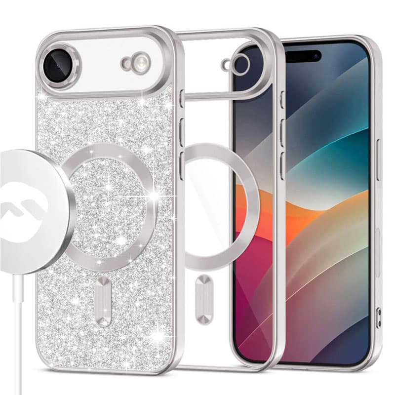 Husa MagSparks » iPhone 17 Air, Glitter, Dual Layer, Lens Cover, Sliver 1