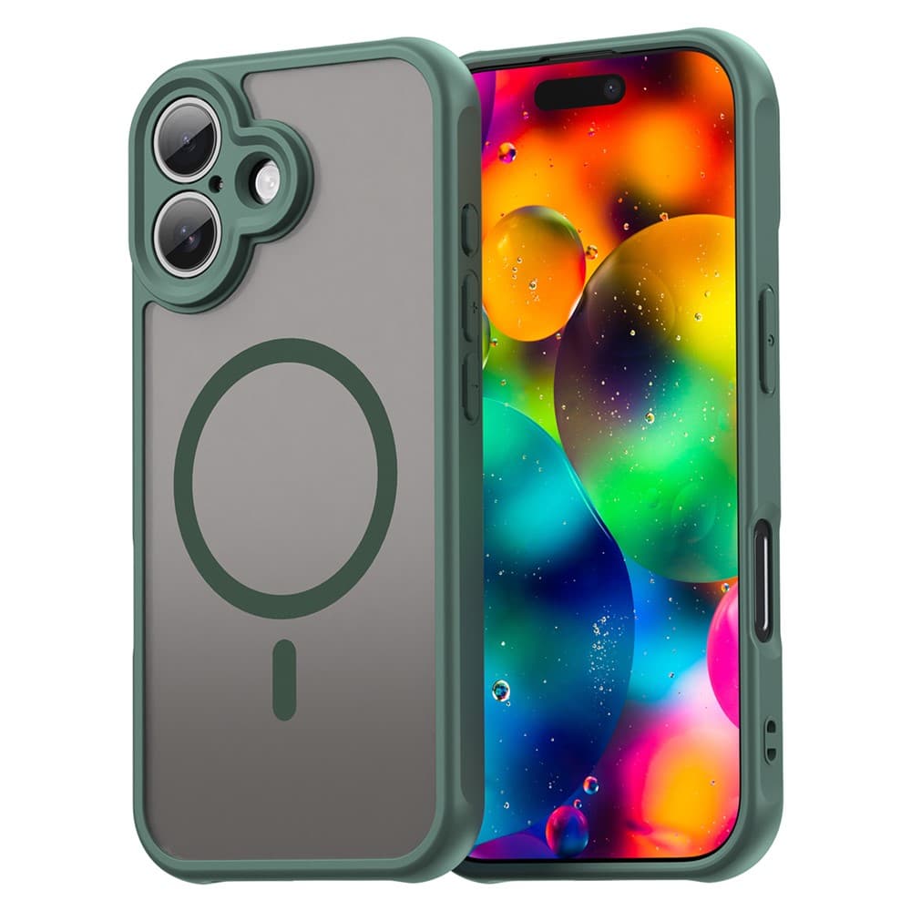 Husa MagFrost Pro » iPhone 17 - Matte MagSafe, Frosted, frame Deep Green 1