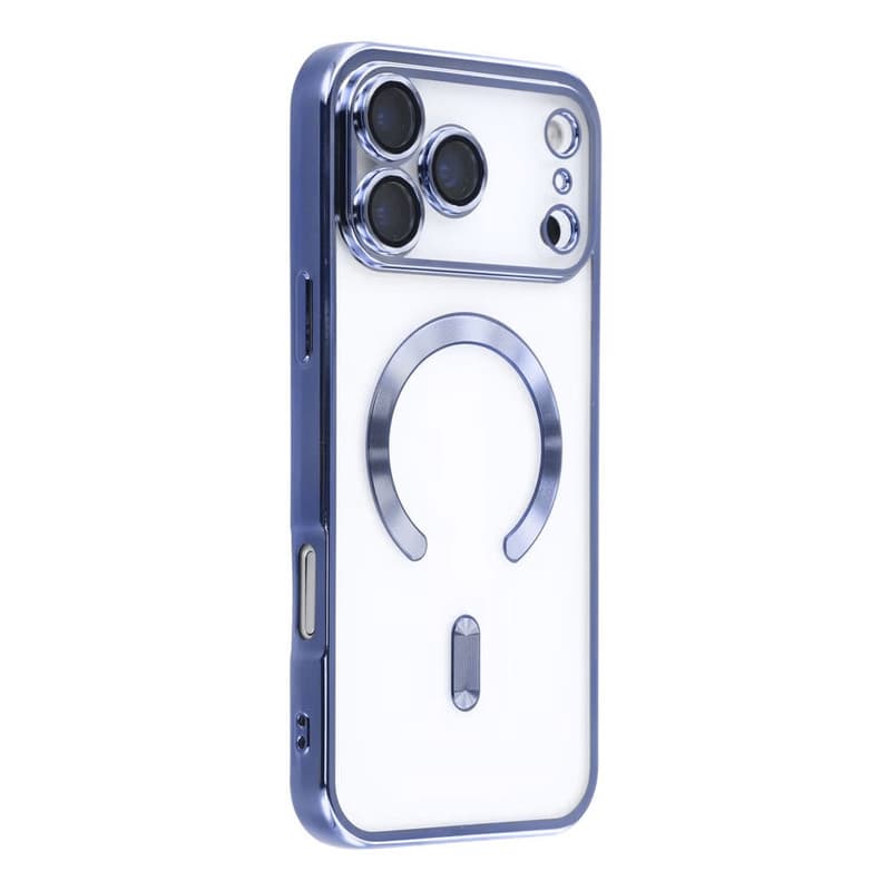 Husa Plating Luxury » iPhone 17 Pro Max, cu MagSafe, ElectroEdge, Blue, Clear 1