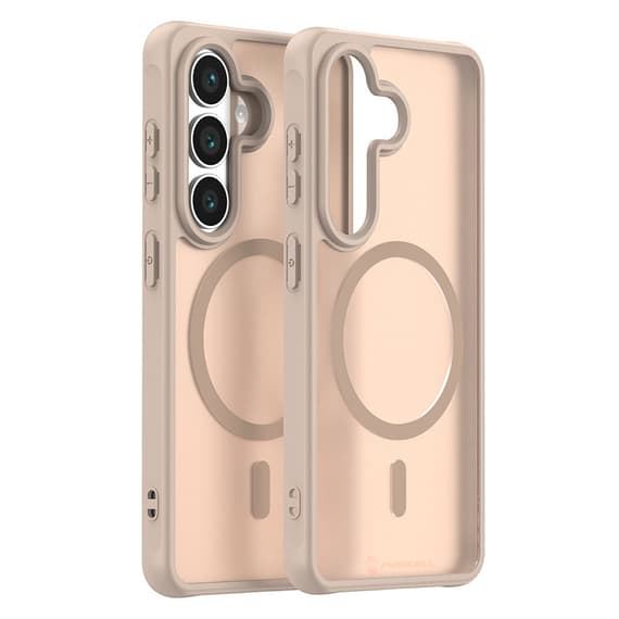 Husa MagFrost Pro » Samsung S26, Matte MagSafe, Frosted frame, Gold 1