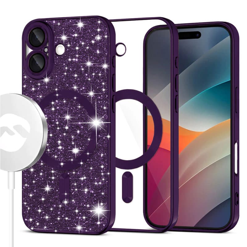 Husa MagSparks » iPhone 17, Glitter, Dual Layer, Lens Cover, Deep Purple 1