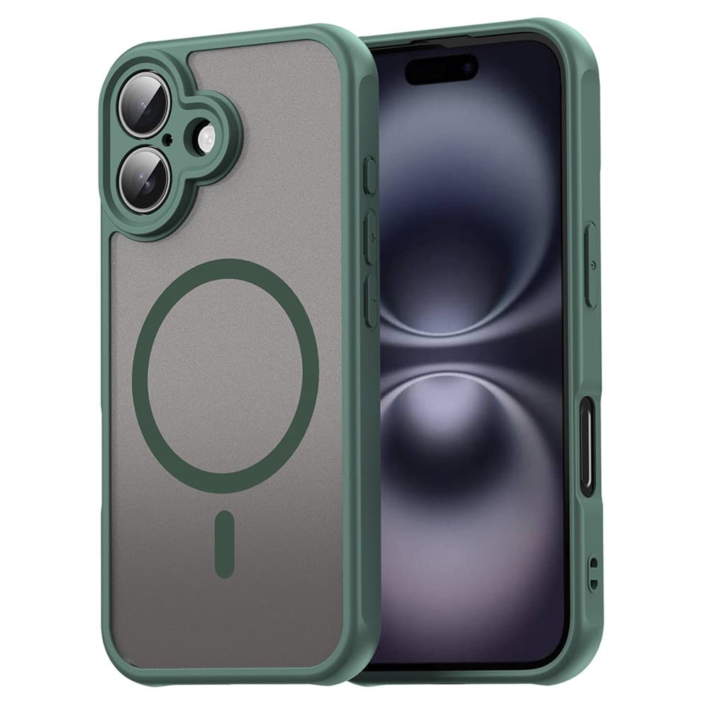 Husa MagFrost » iPhone 16, MagCase, Matte, Grey/Green 1