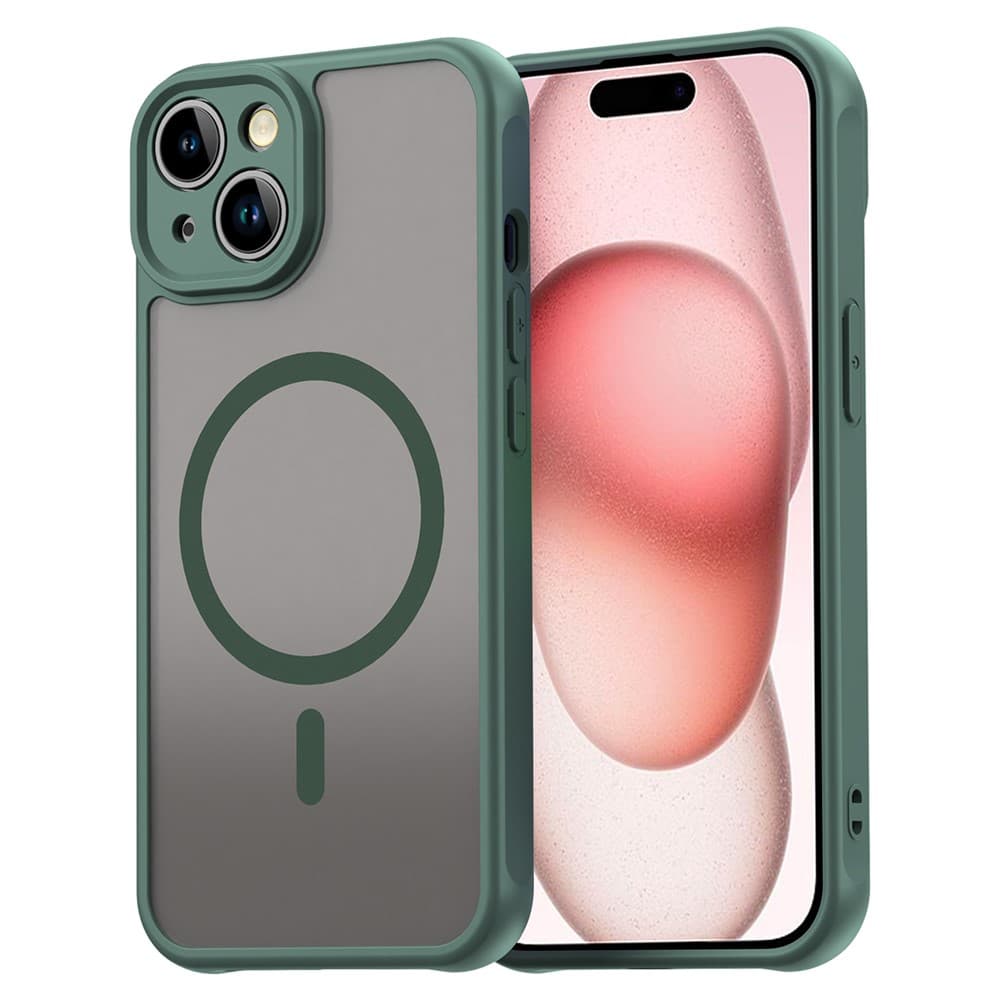 Husa MagFrost Pro » iPhone 15 - Matte MagSafe, Frosted, frame Deep Green 1