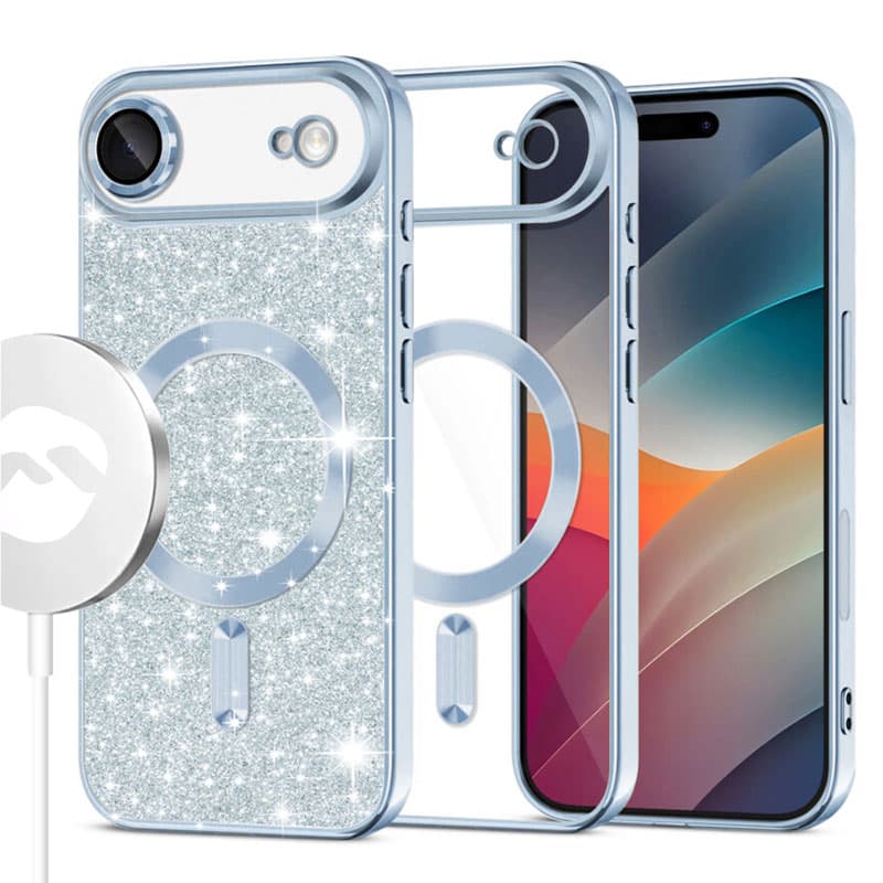 Husa MagSparks » iPhone 17 Air, Glitter, Dual Layer, Lens Cover, Light Blue 1