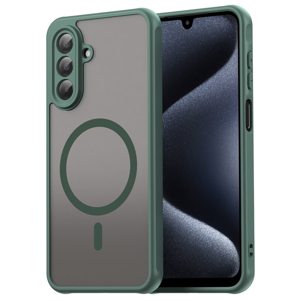 Husa MagFrost Pro » Samsung A17, Matte MagSafe, Frosted frame, Green 1