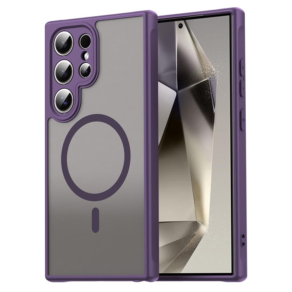 Husa MagFrost Pro » Samsung Galaxy S24 Ultra - Matte MagSafe, Frosted, frame Purple 1