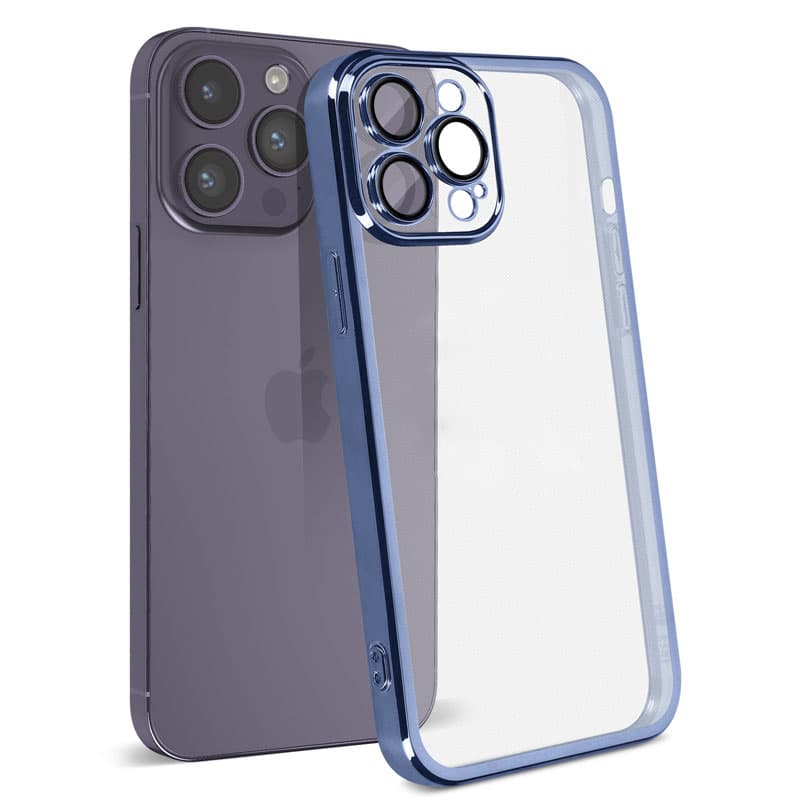 Husa Plating » iPhone 12 Pro - silicon Slim, Clear, Blue 1