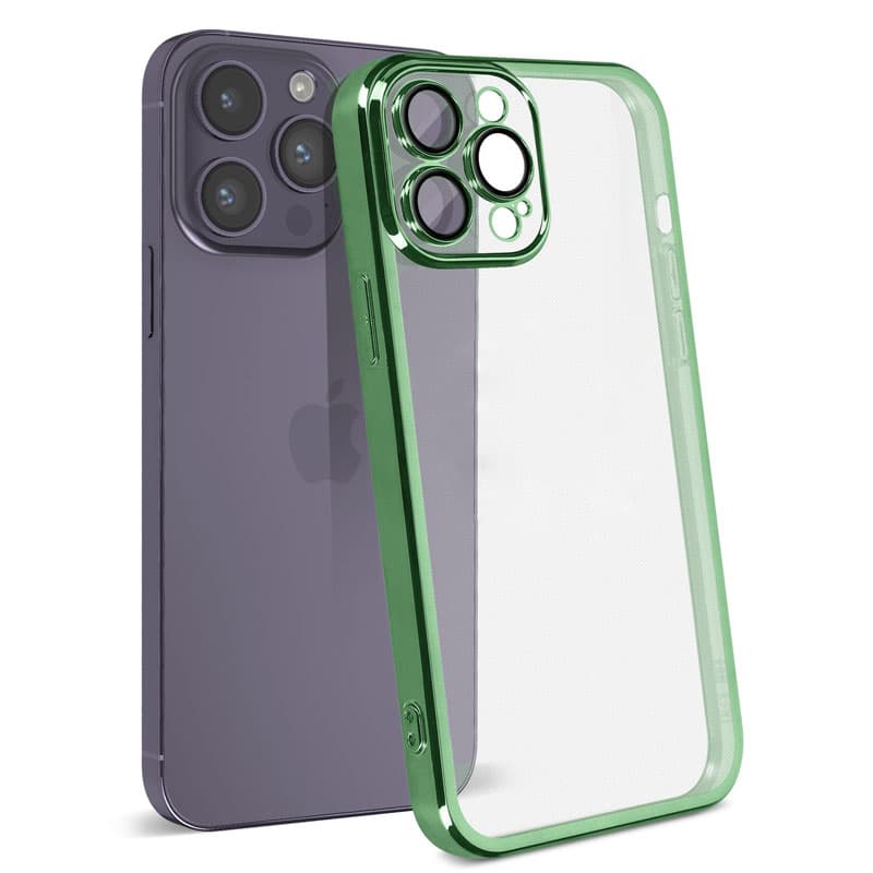 Husa Plating » iPhone 12 Pro - silicon Slim, Clear, Green 1