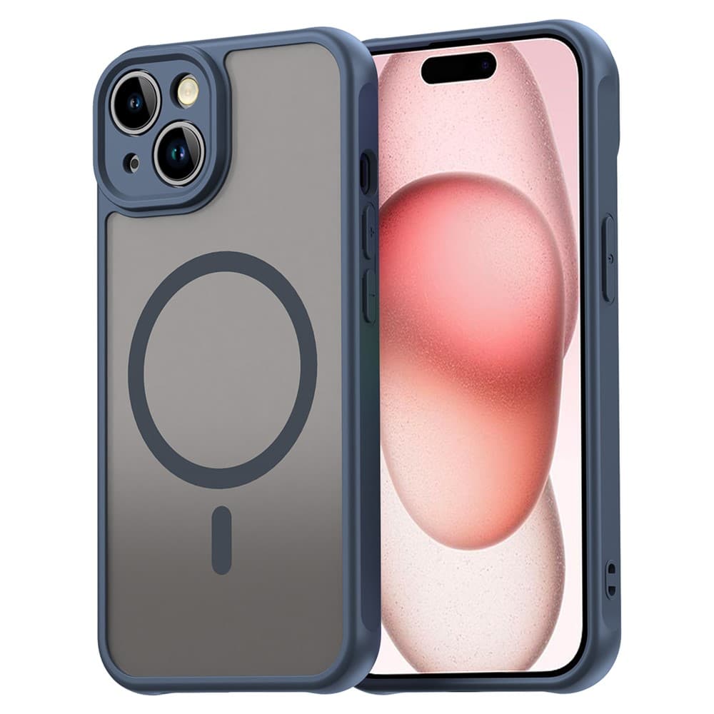 Husa MagFrost Pro » iPhone 15 - Matte MagSafe, Frosted, frame Navy Blue 1
