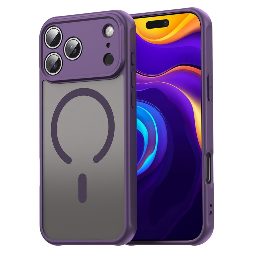 Husa MagFrost Pro » iPhone 17 Pro Max - Matte MagSafe, Frosted, frame Purple 1