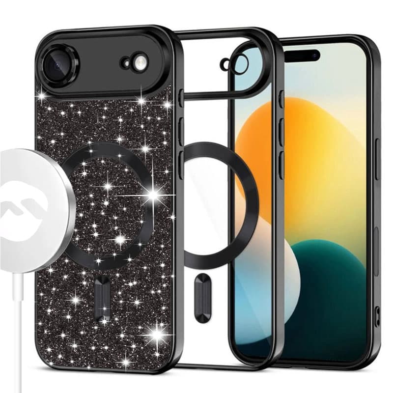 Husa MagSparks » iPhone 17 Air, Glitter, Dual Layer, Lens Cover, Black 1