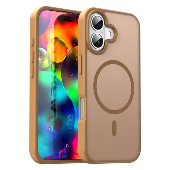 Husa MagFrost Pro » iPhone 17, Matte MagSafe, Frosted frame, Gold 1