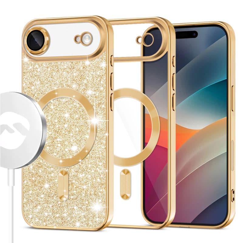 Husa MagSparks » iPhone 17 Air, Glitter, Dual Layer, Lens Cover, Gold 1