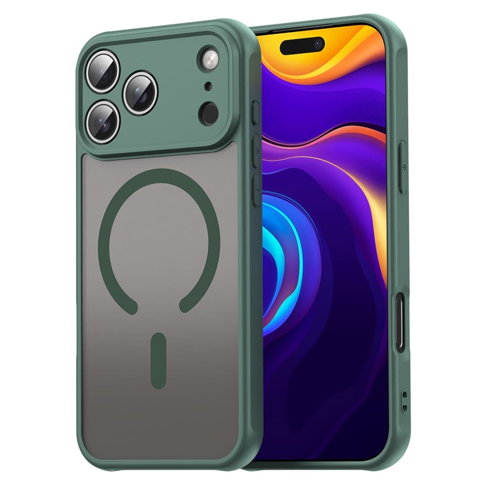 Husa MagFrost Pro » iPhone 17 Pro Max - Matte MagSafe, Frosted, frame Deep Green 1