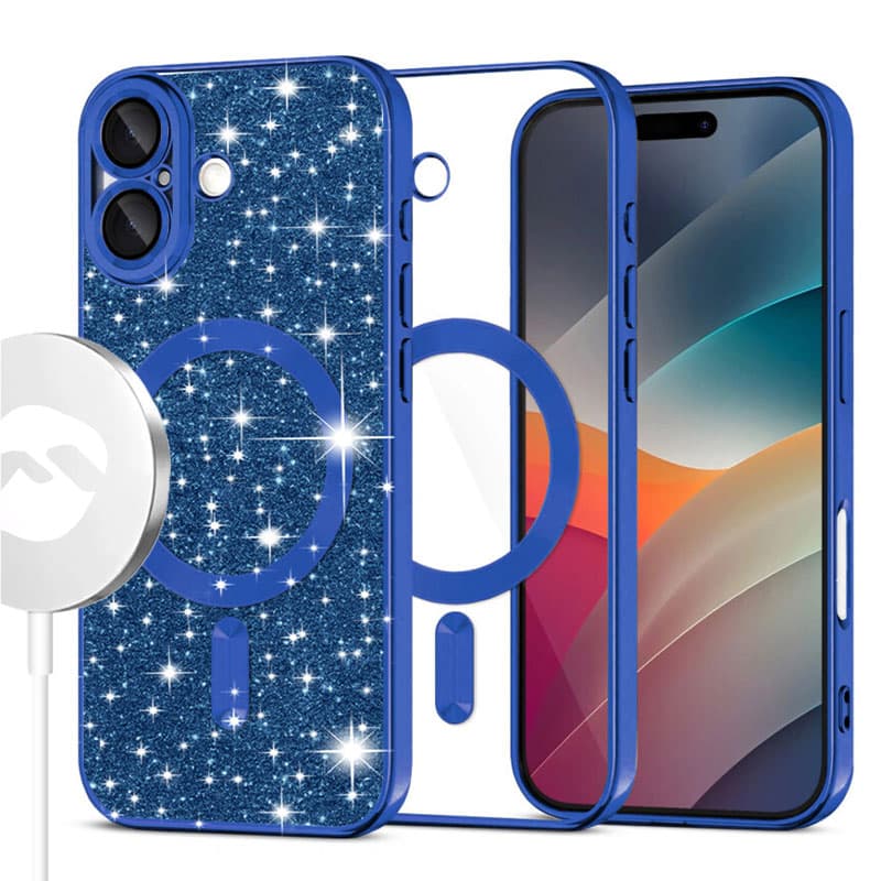 Husa MagSparks » iPhone 17, Glitter, Dual Layer, Lens Cover, Deep Blue 1