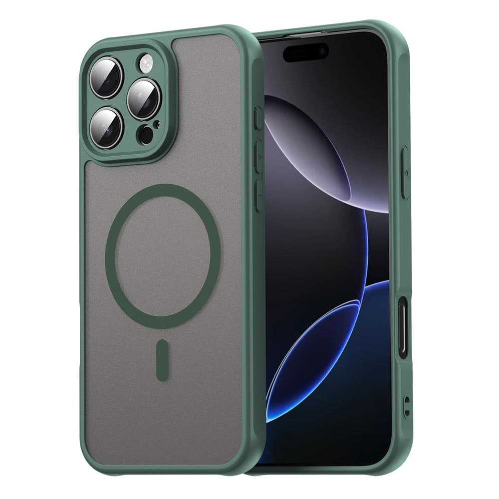 Husa MagFrost Pro » iPhone 16 Pro Max - Matte MagSafe, Frosted, frame Deep Green 1