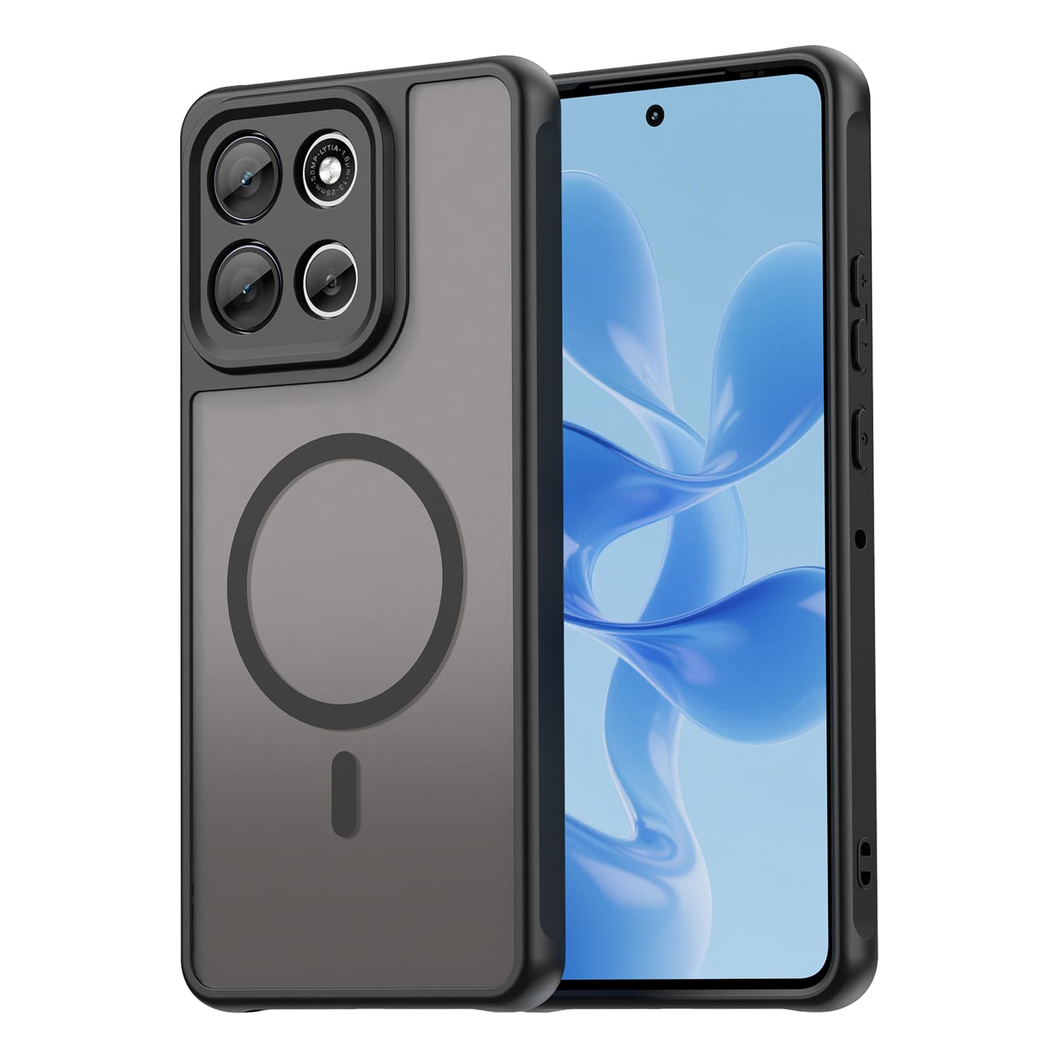 Husa MagFrost Pro » Motorola Moto G86, Matte MagSafe, Frosted frame, Black 1