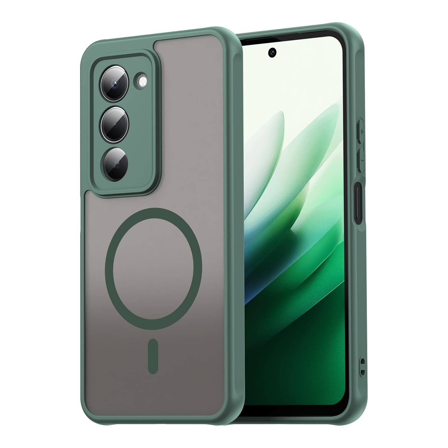 Husa MagFrost Pro » Xiaomi Redmi 15C, Matte MagSafe, Frosted frame, Green 1