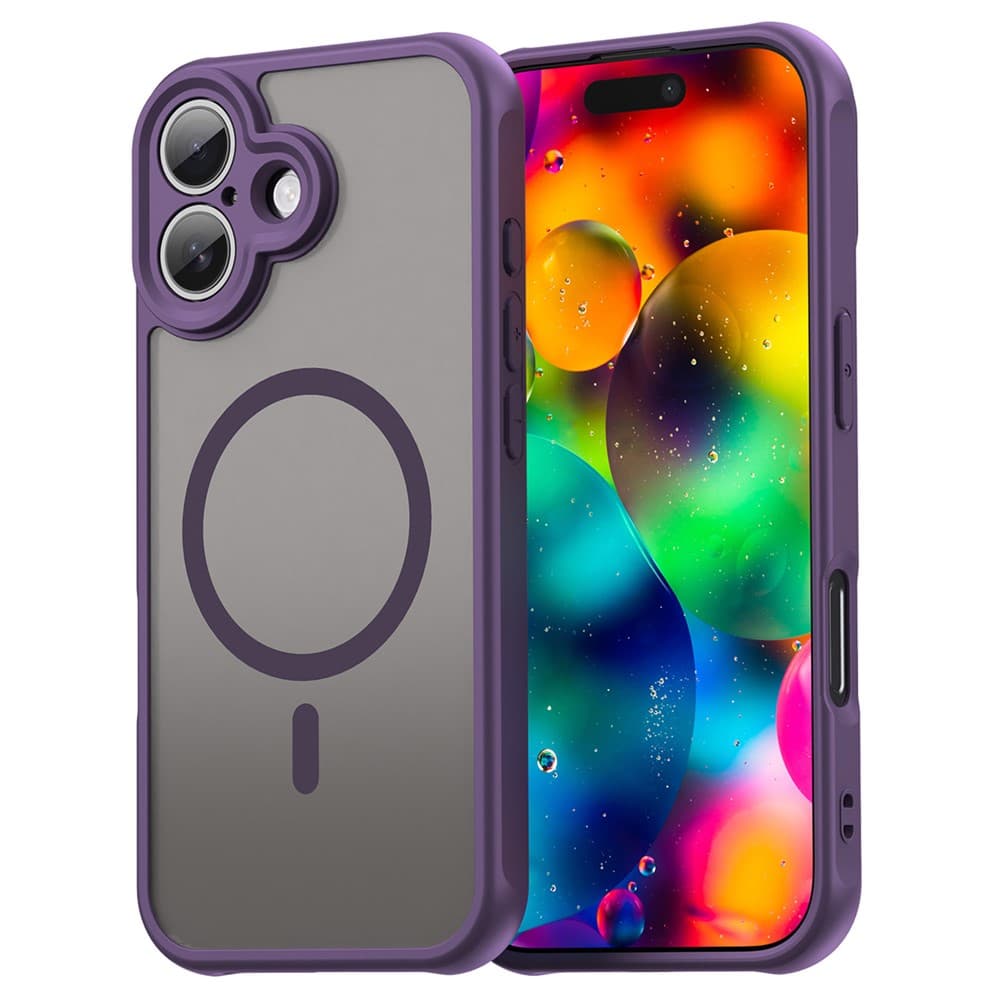 Husa MagFrost Pro » iPhone 17 - Matte MagSafe, Frosted, frame Purple 1