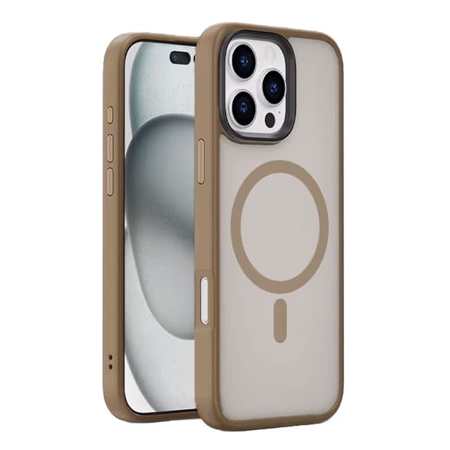 Husa MagFrost » iPhone 16, MagCase, Matte, Grey/Gold 1